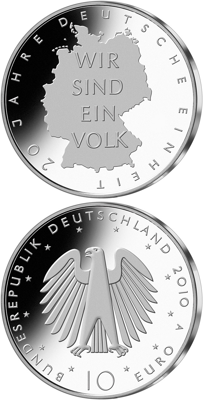 20 jaar Duitse eenheid 10 euro Duitsland 2010 UNC